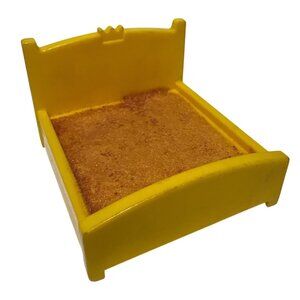 Little People Double Bed Yellow Play Family Castle Fisher Price '70s